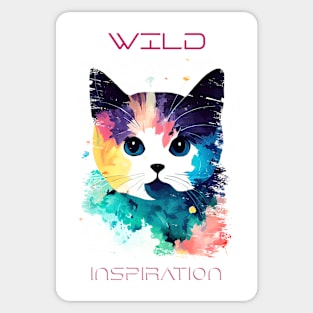 Cat Wild Nature Animal Colors Art Painting Sticker